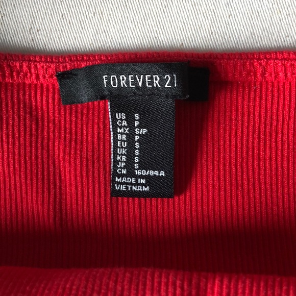 Forever21 Square Neck Red Bodycon Mini Dress - Picture 3 of 5